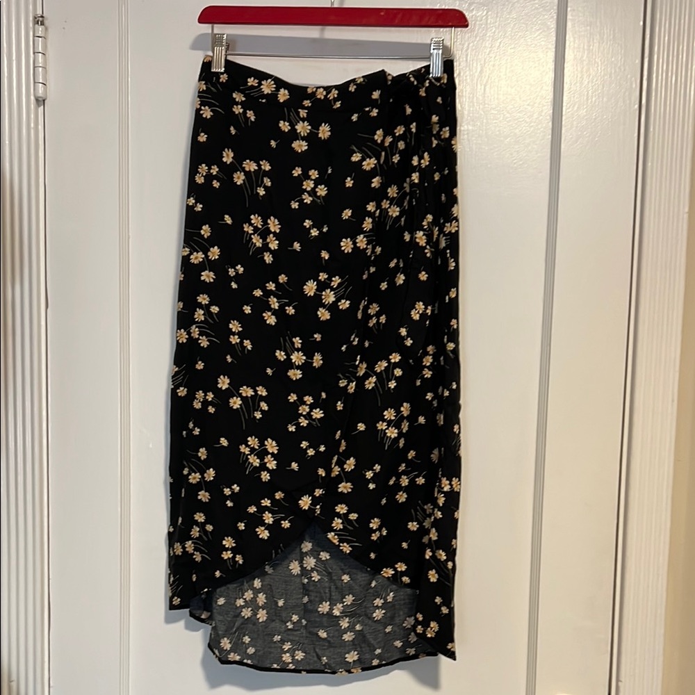 Floral Black American Eagle Wrap Tie Skirt